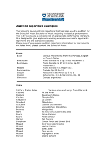 Audition repertoire examples