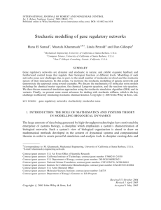 Stochastic modelling of gene regulatory networks