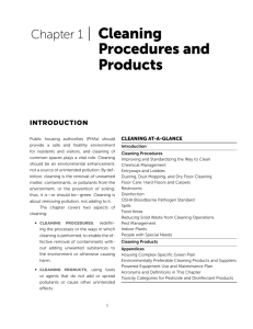 chapter 1 | Cleaning Procedures and Products