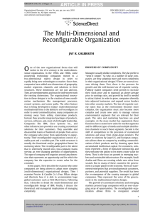 The Multi-Dimensional and Reconfigurable Organization