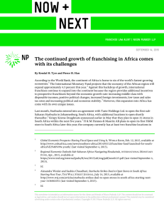 The continued growth of franchising in Africa