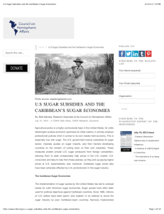 US Sugar Subsidies and the Caribbean's Sugar - Peter Redvers-lee
