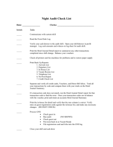 Night Audit Check List - Lafrance Hospitality Company