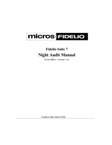 Fidelio Suite 7 Night Audit Manual