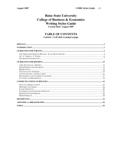 Writing Styles Guide - College of Business and Economics