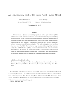 An Experimental Test of the Lucas Asset Pricing Model