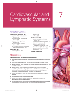 Chapter 7 Cardiovascular and Lymphatic Systems
