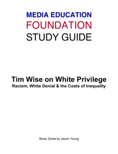 Tim Wise on White Privilege - Study Guide