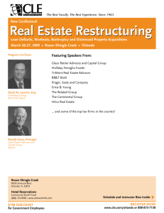 Real Estate Restructuring Real Estate Restructuring