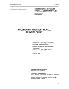 NIST: Implementing Internet Firewall Security Policy