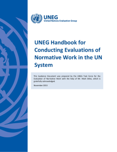UNEG Handbook for Conducting Evaluations of Normative Work in
