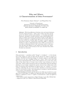 A Characterization of Data Provenance