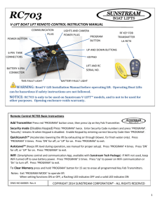 Remote Control RC703 Manual 660805 RevA