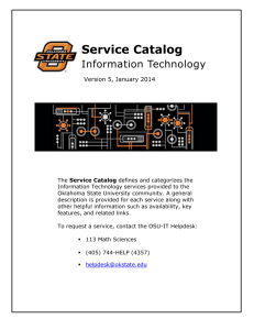 Service Catalog - Information Technology at Oklahoma State