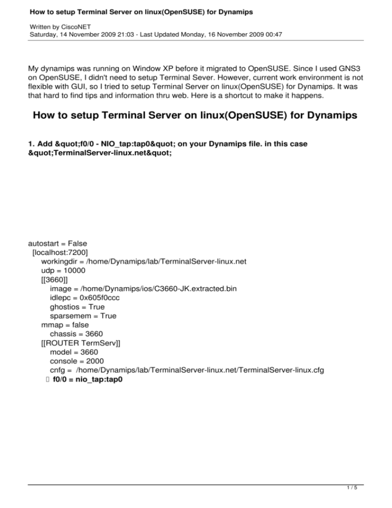 How To Setup Terminal Server On Linux OpenSUSE