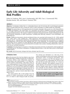 Early Life Adversity and Adult Biological Risk Profiles