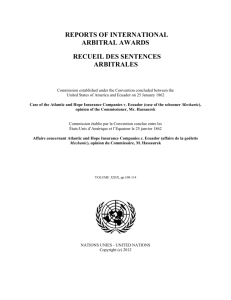 Atlantic and Hope Insurance Companies v. Ecuador (case of the