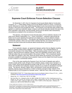 Supreme Court Enforces Forum-Selection Clauses