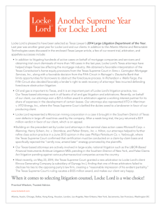 and Locke Lord being named 2014 Litigation Department of the