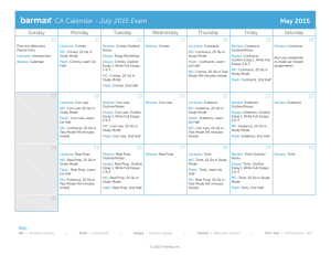 CA Calendar - July 2015 Exam May 2015