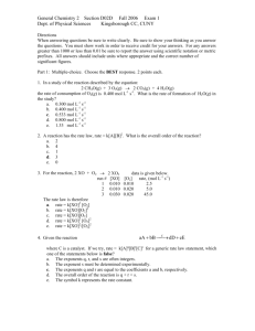 General Chemistry 2 Section D02D Fall 2006 Exam 1 Dept. of