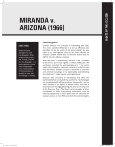 Miranda v. arizona (1966) - Bill of Rights Institute