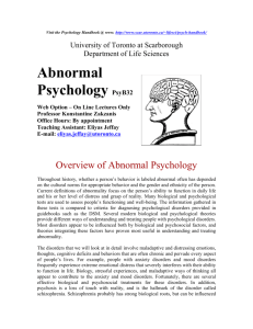 Abnormal Psychology PsyB32
