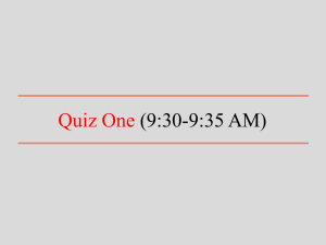 Quiz One - University of South Alabama