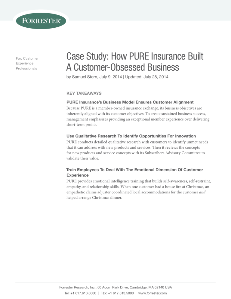 case study of insurance company
