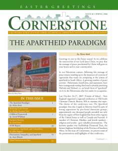 the apartheid paradigm - Sabeel, Ecumenical Liberation Theology