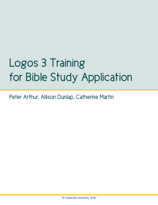 Logos 3 Training for Bible Study Application
