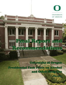 University of Oregon Presidential Task Force on Alcohol and Other
