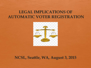 LEGAL IMPLICATIONS OF AUTOMATIC VOTER REGISTRATION
