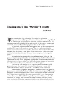 Shakespeare's Five “Outlier” Sonnets