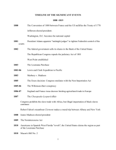 timeline of the significant events 1800-1815