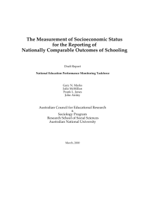 The Measurement of Socioeconomic Status for the Reporting of