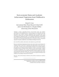 Socio-economic Status and Academic Achievement Trajectories