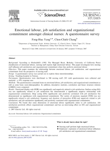 Emotional labour, job satisfaction and organizational commitment