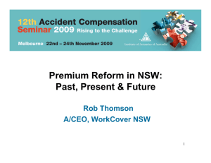 Premium Reform in NSW: Past, Present & Future