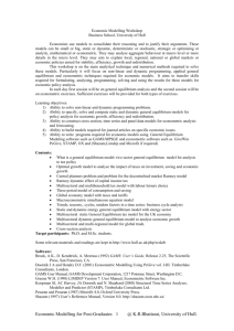 Economic Modelling (Post Graduate)