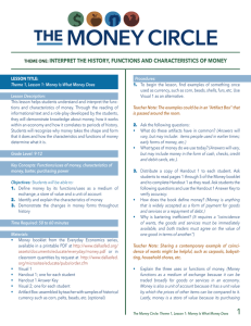 theme one: interpret the history, functions and characteristics of money
