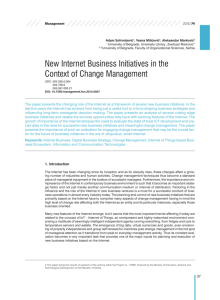 New Internet Business Initiatives in the Context of Change