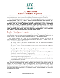 LTC International Business Initiative Alignment