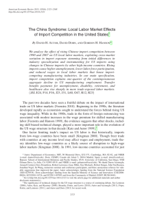 Local Labor Market Effects of Import Competition in the United