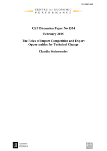 CEP Discussion Paper No 1334 February 2015 The Roles of Import