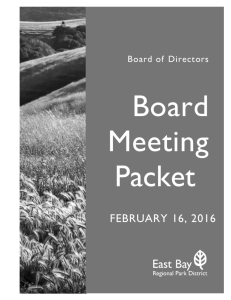 Board Meeting Packet - East Bay Regional Park District