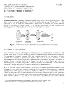 Ethanol Precipitation - Dept. of Physiology and Biophysics, Weill