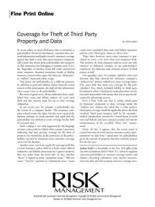 Coverage for Theft of Third Party Property and Data