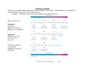 Reactions of Alcohols