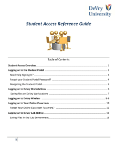 Student Access Reference Guide
